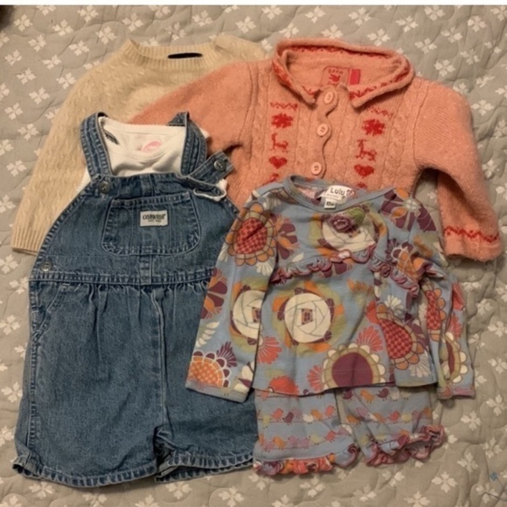 6 lot Standard Blues baby cashmere sweater 12 M + Baby Lulu, Oshkosh, Room Seven